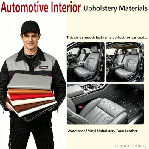 Picheng Vinyl Uholstery Faux Leather: 54" x 72" Soft Durable Marine Vinyl - color: Grey, size: 2Yard（54"x72"）