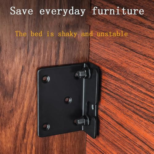 Bed Rail Brackets Bed Frame Hardware Black - color: Black, size: Small