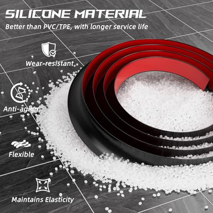 Flexible Quarter Round Molding Trim - Peel and Stick Silicone Caulk Strip - color: Black, size: 472 Inch