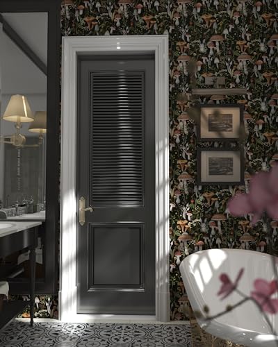 Mushroom Wallpaper Peel and Stick Black Contact Paper 17.7"×393" - color: Black, size: 17.7" x 393"