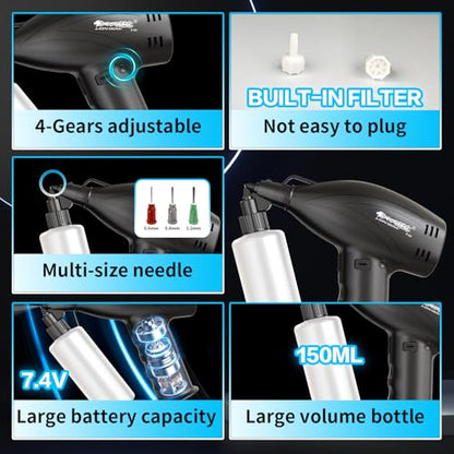 Lionbow pistola Paint Sprayer Gun electrica Handheld Electric Paint Spray Gun High-Power Equipment Portable Cordless Spray Gun for Painting Cars,Furniture, Fence, Garden Chairs etc and DIY(4 Gear)