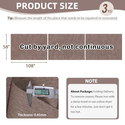 600D Outdoor Upholstery Fabric 58” W Waterproof Canvas Fabric by The Yard - color: Brown, size: 3 yard pre cut
