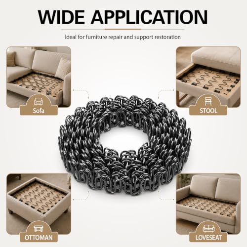46 Feet Zig Zag 9 Gauge Upholstery Springs Couch Springs Roll Cuttable Upholstery Springs Roll - size: 0.14in
