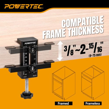 POWERTEC Cabinet Door Mounting Jig for Upper Wall Cabinets (72426) - style: Cabinet Door Mounting Jig