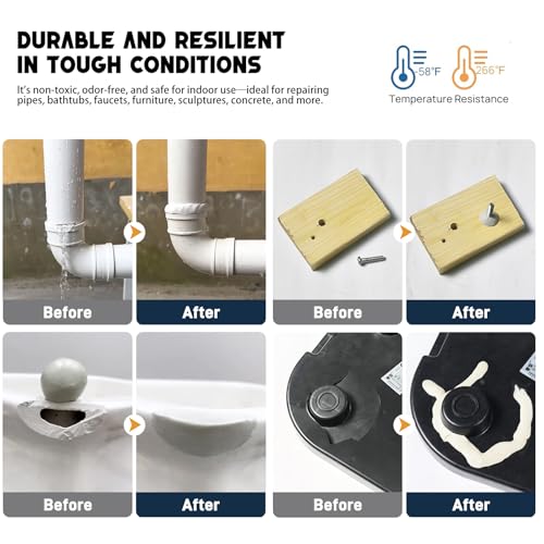 Epoxy Putty - 200g Fast Repair White AB Epoxy Clay, High Strength 2 Part Filler Fix Leaks, Cracks, Filling, Multi-Purpose Sculpt Clay for Metal, Ceramics, Plastic, Wood, Tile, Concrete - color: 200g White