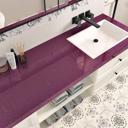 Wallercity Glossy Purple Contact Paper Peel and Stick Wallpaper for Cabinets Kitchen Backsplash 15.8''x118'' Dark Purple Wallpaper Peel and Stick Countertops Vinyl Self Adhesive Glitter Contact Paper - color: Purple, size: 15.8"W x 118"L