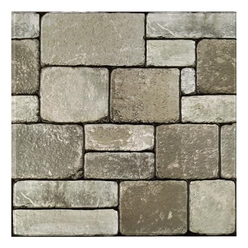 3D Peel and Stick Faux Stone Wall Panels 11.8" x 11.8" 10-Pack - color: ‎Stone-SM-I