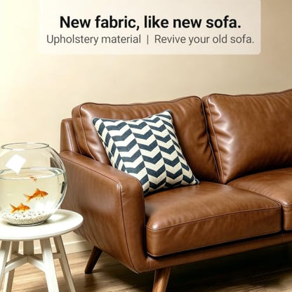 Premium Heavy-Duty 1.4mm Thick Full-Grain Embossed Faux Leather, 54" Wide - color: Brown, size: 1 Yard （36in*54in）