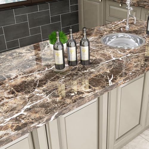 Livelynine Self Adhesive Wallpaper for Kitchen Counter Top Covers Marble Contact Paper Peel and Stick Countertops Waterproof Desk Cover Cabinet Vinyl Countertop Wrap Renter Friendly Laminate 15.8x78.8 - size: 15.8" x 78.8"