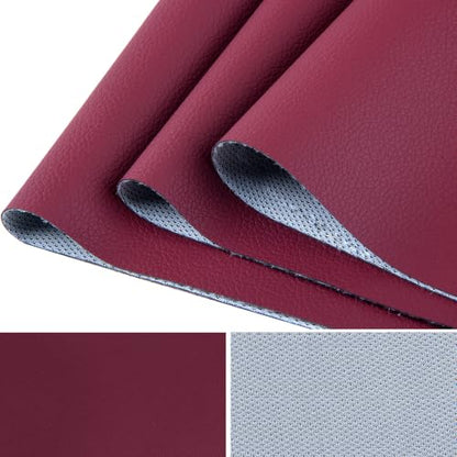 HGUAN Marine Vinyl Upholstery Faux Leather Sheets Fabric 54" X 72" Suitable for Furniture Sewing,Sofa Handmade DIY Projects (Burgundy, 2 Yard) - color: Burgundy, size: 2 YARD
