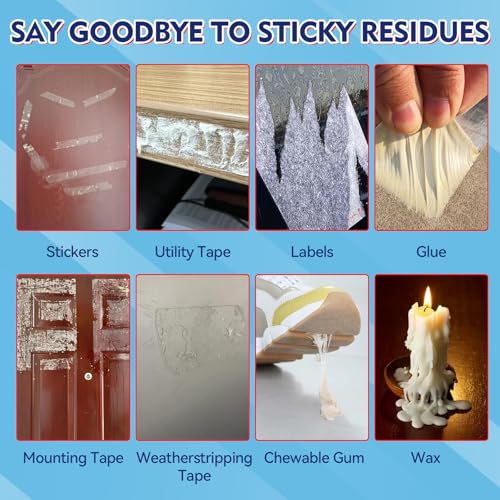 Adhesive Remover Spray, Car Sticker Remover Effortlessly Erase Multi-Surface Residue, Glue Remover for Tap, Decals, Glue, Chewing Gum, Label Remover with Strong Scraper & Towel