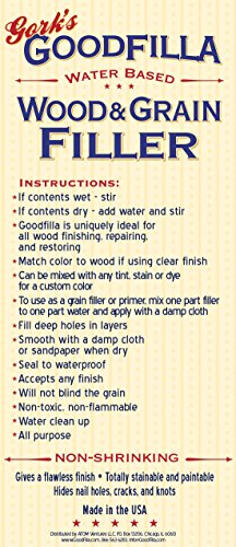 Goodfilla White, 1 Gallon (13.5lbs), Wood and Grain Filler, Stainable, Sandable, Sandable, Zero Waste, Non-Toxic, USA Made - color: White, size: Gallon