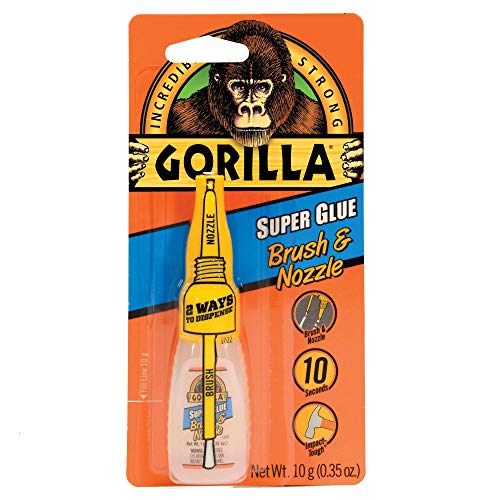 Gorilla Super Glue with Brush & Nozzle Applicator, 10 Gram, Clear, (Pack of 24) - size: 24 - Pack