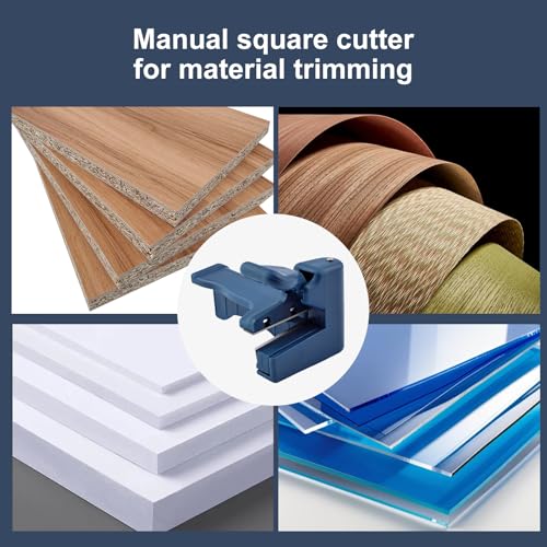 Handle Edge Banding Trimmer, Blue Manual Cutting Tool, Fits 0.5mm Thick 2.1 Inches Wide, Trimming Woodworking Cutter Set for Wood Furniture Veneer Plastic PVC Sheets Cabinet Panel Finishing