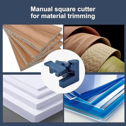 Handle Edge Banding Trimmer, Blue Manual Cutting Tool, Fits 0.5mm Thick 2.1 Inches Wide, Trimming Woodworking Cutter Set for Wood Furniture Veneer Plastic PVC Sheets Cabinet Panel Finishing