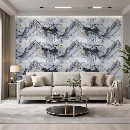 Vieshful 20 Pack 11.8"x23.6" Peel and Stick Backsplash Wall Panels, Self Adhesive Waterproof Back Splash Marble Tiles for Kitchen Bathroom, TV Walls, Living Room Blue (Not Real Tiles) - color: Blue