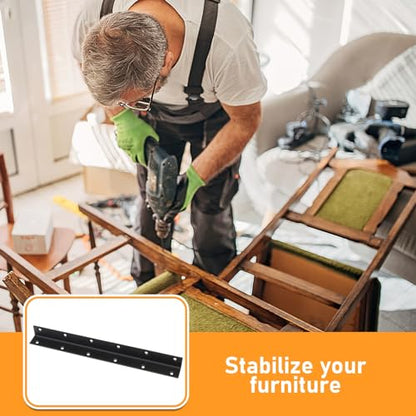 Raised Garden Bed Corner Brackets, 4pcs L Bracket, 90 Degree Angle Brackets, Black Metal Bed Corner Bracket Connectors for Furniture, Wood Frame, Shelf, Cabinet (275x25x25mm)