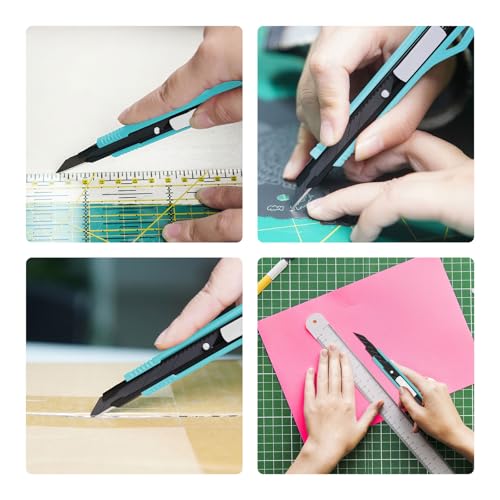 MANUFORE 5pcs 9mm Snap-off Knives with 30-Degree Precision Blade - size: 5pcs blue knife