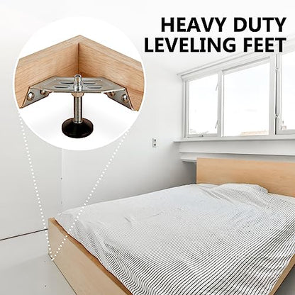 POWERTEC Corner Leveling Feet 4PK, Heavy Duty Adjustable Corner Bracket Levelers with Nylon Foot for Cabinets, Vanities, Furniture & Shelves (71157) - size: Set of 4, style: Corner leveling feet