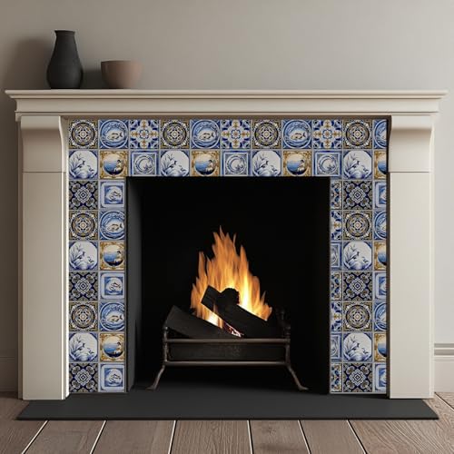 72 Pcs 9 Style Talavera Pattern Peel and Stick Wall Tile Sticker Mexican Pattern Wall Stickers Waterproof Self Adhesive Stick on Tile Decals for Kitchen Bathroom Art Decor, 4×4 Inch - style: Talavera Pattern