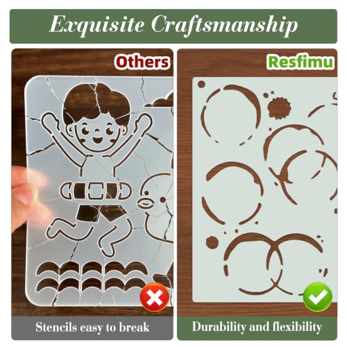 Texture Stencils for Crafts Reusable 16Pcs Stencils(5.9X5.8 Inch) - color: Texture 15