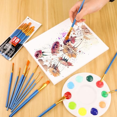 AROIC Acrylic Paint Brush Set, 36pack/360pcs Nylon Hair Paint Brushes - size: 360pcs-blue
