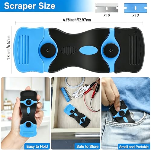 21Pcs Silicone Caulking Tool 3 in 1 Stainless Steel Head Scraper Caulk Remover Sealant for Kitchen Bathroom Window - color: 21Pcs