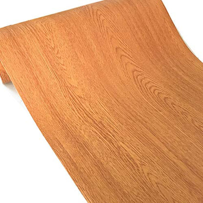 UPREDO Brown Wood Grain Adhesive Paper Wall Paper Vinyl Funitures Dresser Drawer Cabinet Sticker (15.8X79inch, Brown) - size: 15.8"W x 79"L