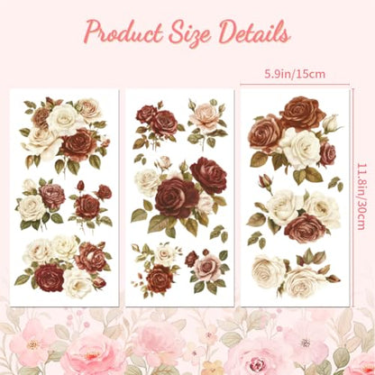 Peacoblue Victorian Roses Rub On Transfers for Furniture Craft 6"x12" - style: Victorian Style Roses