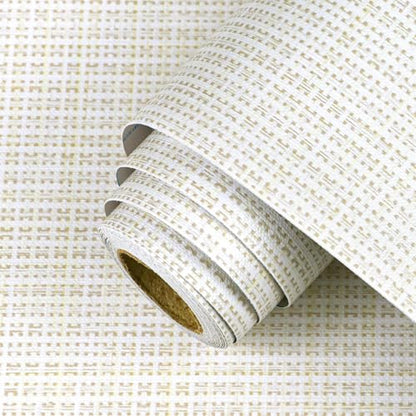 Beige Textured Peel and Stick Grasscloth Wallpaper Faux Linen Woven Contact Paper 15.7"x472" Faux Fabric Wallpaper Waterproof Self Adhesive Removable Vinyl Wall Paper for Wall Cabinets Furniture - color: Beige, size: 15.7" x 472"