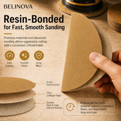 100PCS PSA Sanding Discs 120 Grit Sandpaper Discs 6 Inch Sand Paper Discs for Sander DA Sander Orbital Sander Aluminum Oxide Self Stick Sanding Paper for Wood Metal Car Paint Drywall - size: 120 Grit