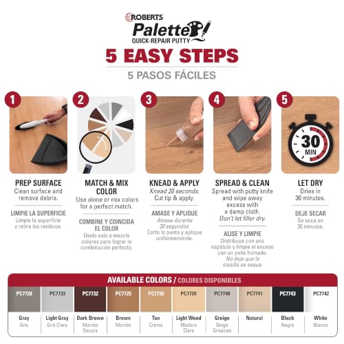 Roberts Palette Quick-Repair Putty for Wood, Laminate & Vinyl - Natural - color: natural