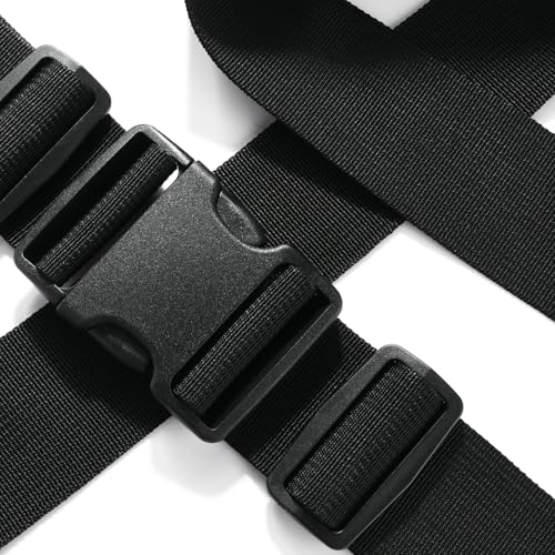 CooBigo 6 Set 1.5 Inch Plastic Quick Release Buckles + 12 pcs Tri-glide Slides - color: Black, size: 1.5"