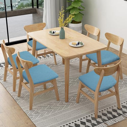 Fuloon Dining Chair Seat Covers Stretch Slipcovers, 6 Pack, Lake Blue - color: Lake Blue, size: Not Waterproof