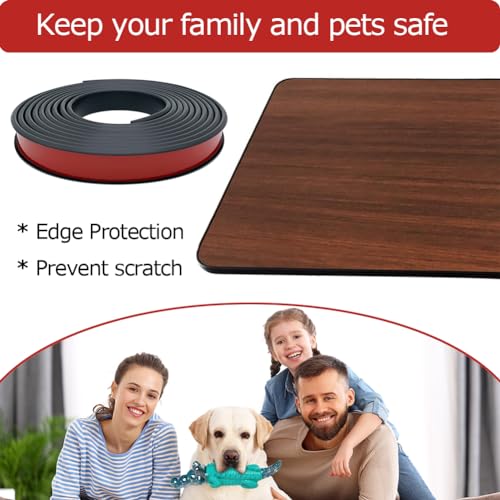 U Shape Plywood Edge Banding - Fit 1/2 inch Edge, Self-Adhesive Edge Trim for Desk, Table, Countertop, Furniture, Black, 20Ft - color: Black, size: 1/2inch (20Ft)