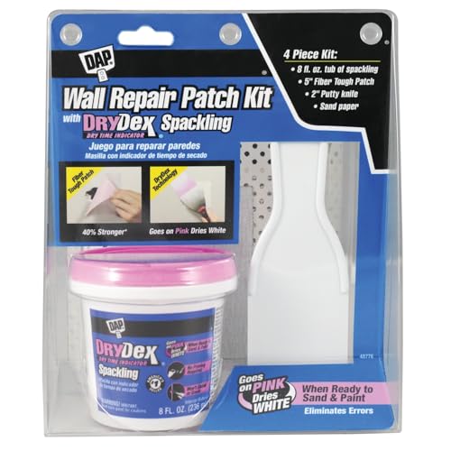 DAP DryDex Spackling Wall Repair Patch Kit, with Pink/White Dry Time Indicator, 8 Oz (7079812345)