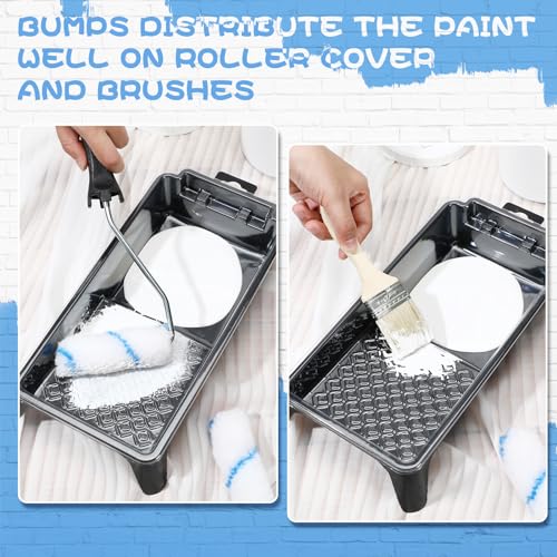 Geelin 60 Pack 4 Inch Paint Tray Liner Set, 58 Disposable with 2 Pans