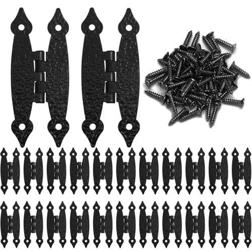 Murtenze 24 Pack 3.5 Inch Black Antique H Hinges - color: Black-24PCS