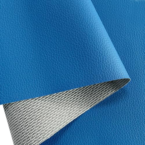 Blue Soft Faux Leather Fabric 0.5mm Pleather Marine Vinyl Fabric for Home Furniture Upholstery Sofa, Car Seat, Sewing Crafts, DIY Handicrafts, 100x160cm - color: Blue