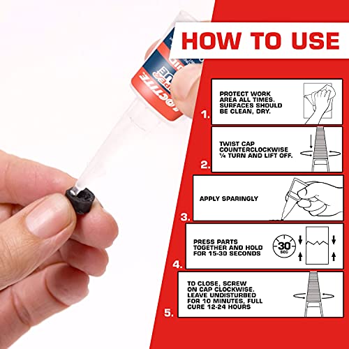 Loctite Super Glue Liquid Longneck Bottle, 5g Bottle (Pack of 6) Instant Adhesive for Plastic, Wood & Metal, Clear Superglue with Extra Long Precision Nozzle, Quick‑Dry Formula - size: 5g, style: 6 Pack