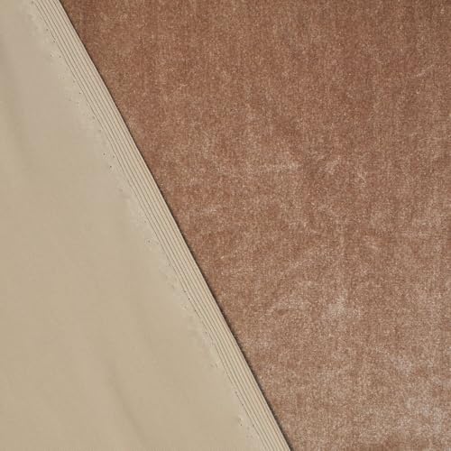 Stretch Velvet Fabric 60 Inch Polyester Spandex By The Yard for Sewing Apparel & Upholstery - Champagne (1 Yard) - color: Champagne, size: 1 Yard