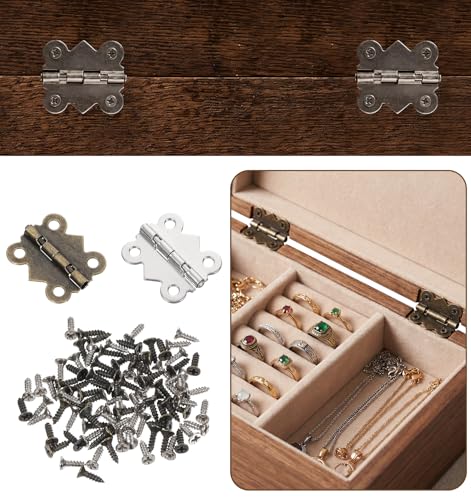 20 Pcs Small Hinges for Crafts, Tiny Hinges Antique Small Butterfly Hinge