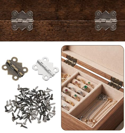 20 Pcs Small Hinges for Crafts, Tiny Hinges Antique Small Butterfly Hinge