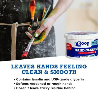 GOOP Multi-Purpose Hand Cleaner- Waterless Hand Degreaser, Laundry Stain Remover - NonToxic and Biodegradable Cleaner Remove Dirt, Oil, Paint, Ink, and Clothes Stains Original, 14oz Pack of 1 - size: 14 Ounce (Pack of 1)