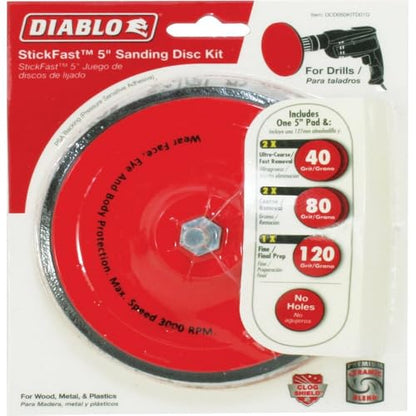Diablo Sanding Disc Kit - 5", 40/80/120 Grit, Multi-Grade Ceramic Blend - style: 120-Grit, Coarse - Pack of 1