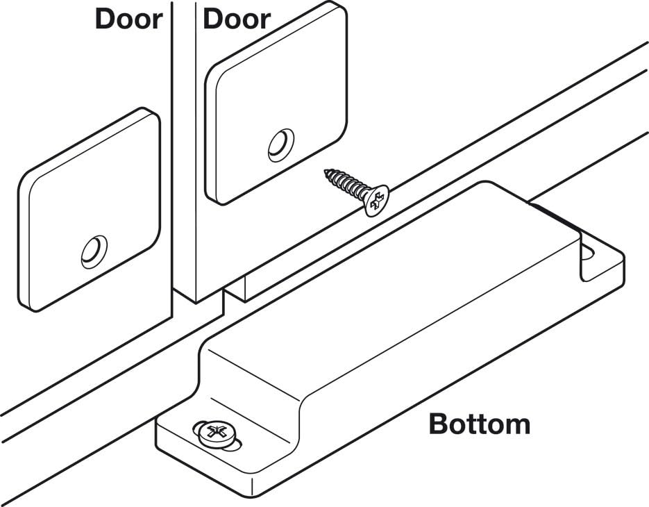 Double Door Cabinet/Furniture / 2 Door/Magnetic Catch – 8#s of Pull per Magnets / 1 Double Magnetic Catch and 2 Plates/All Hardware Included by E.H.C.