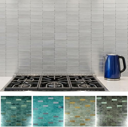 XUANINY Peel and Stick Tile Backsplash Wall Tiles, Stainless Steel, 8-Pack - color: Stainless Steel 8