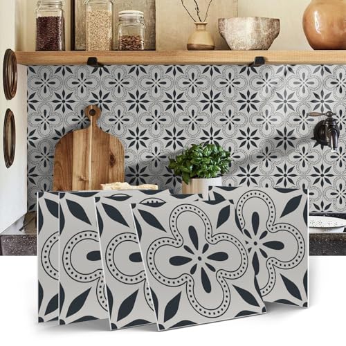 VICCI 12Pcs Peel and Stick Tile Sticker, 5.9x5.9 Waterproof Wall Tiles - color: Art-229, size: 5.9x5.9IN*12PCS