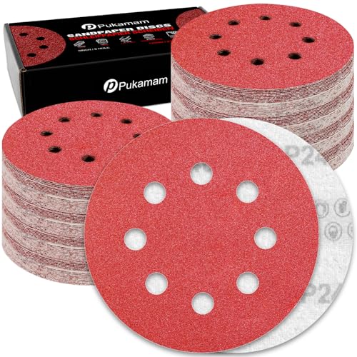 120 Pcs 5 inch Sanding Discs 240 Grit 8 Hole Hook and Loop - style: 120 Pcs-240 Grit