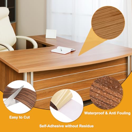 HARFINGTON Wood Grain Repair Tape 6" x 33ft Self Adhesive Repair Patch - color: Black Walnut, size: 6 Inch x 33ft